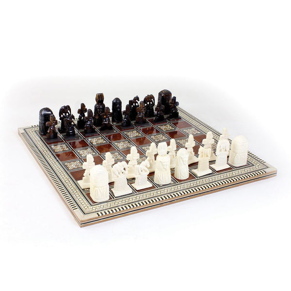 Egyptian Mother Of Pearl Chess Set