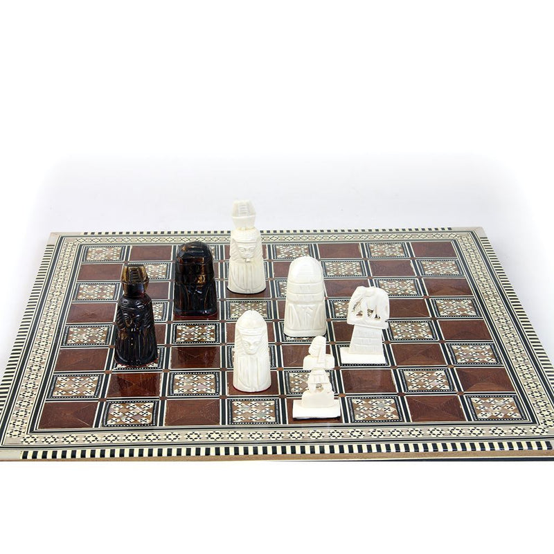 Egyptian Mother Of Pearl Chess Set