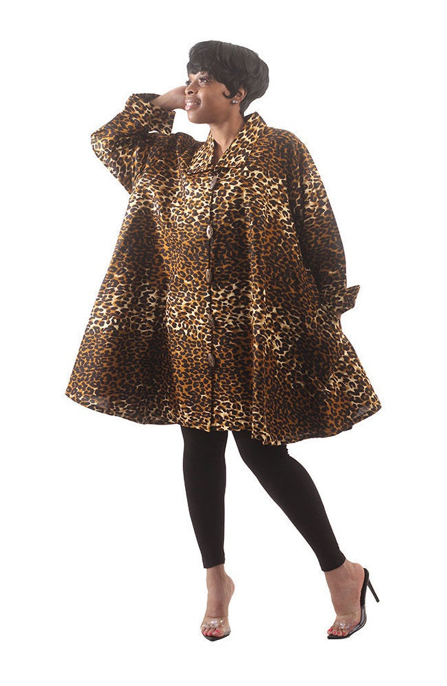 Leopard Print Button Smock