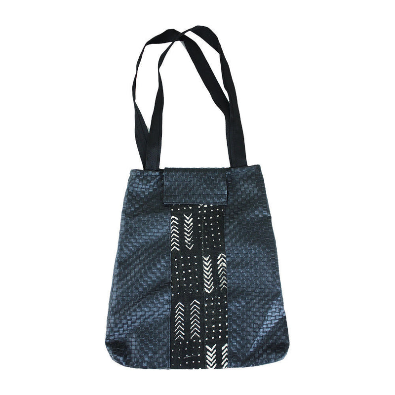 Mud Cloth & Woven Vinyl Handbag