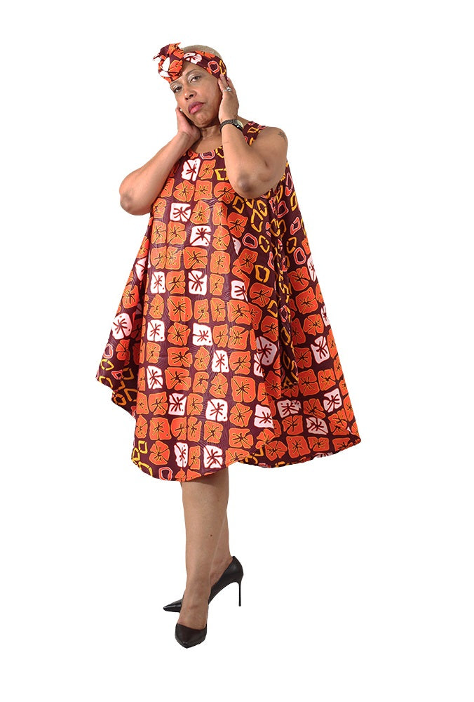 African Print Umbrella Dress