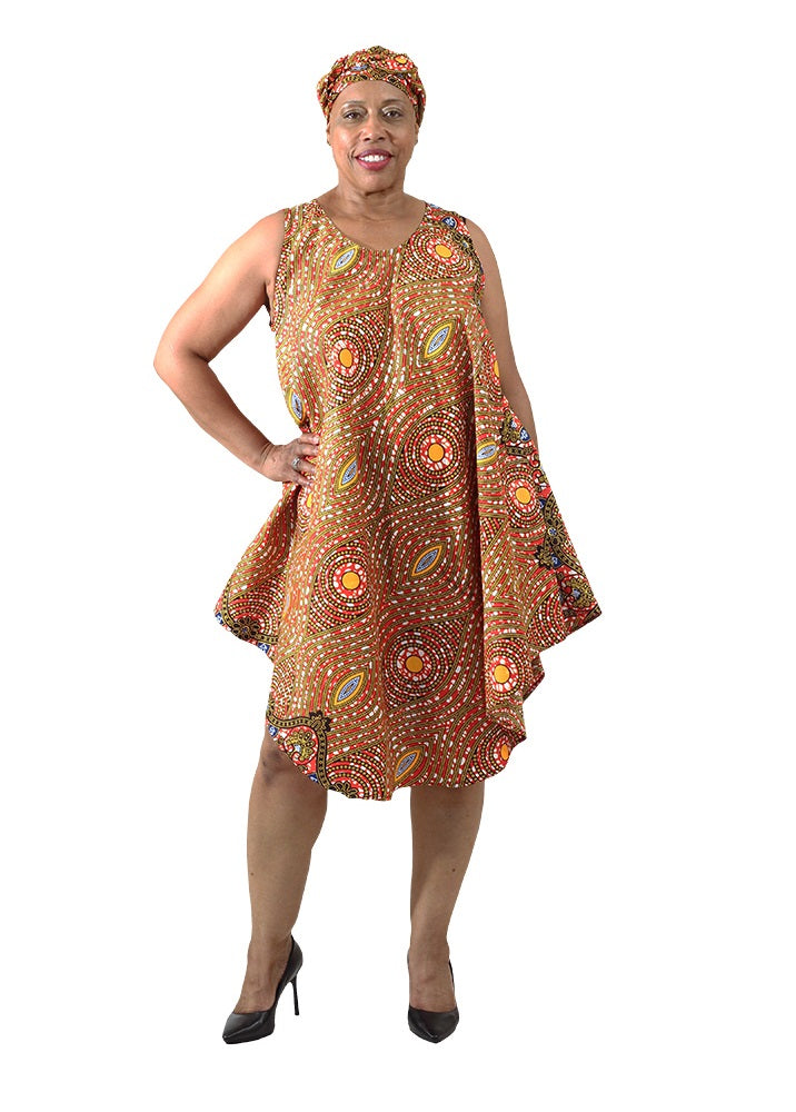 African Print Umbrella Dress