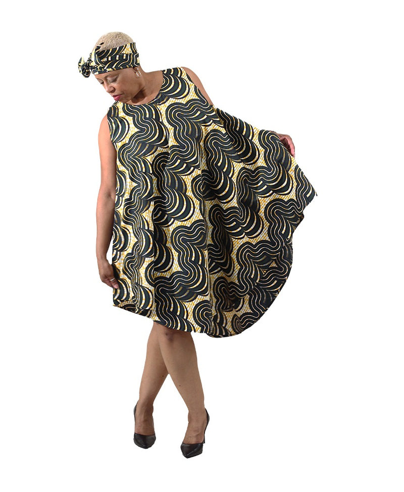 African Print Umbrella Dress