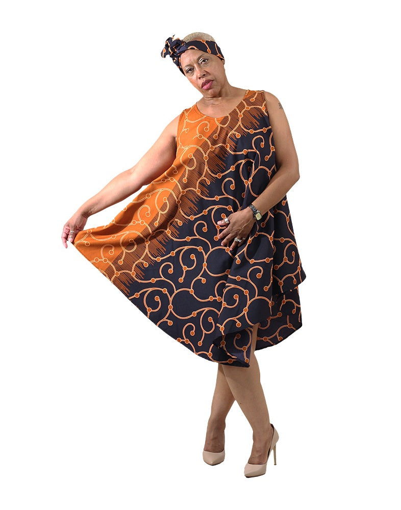 African Print Umbrella Dress