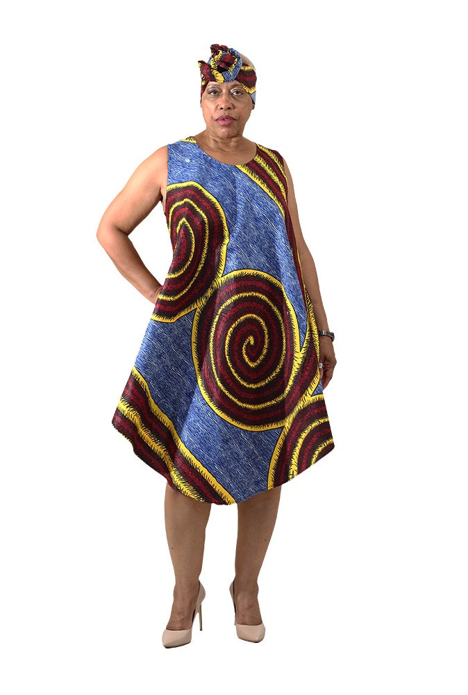 African Print Umbrella Dress