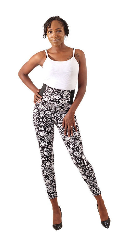 African Print Leggings : Extra Large - 2 XL