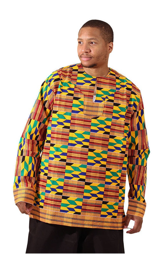 Kente Print Long Sleeve Dashiki