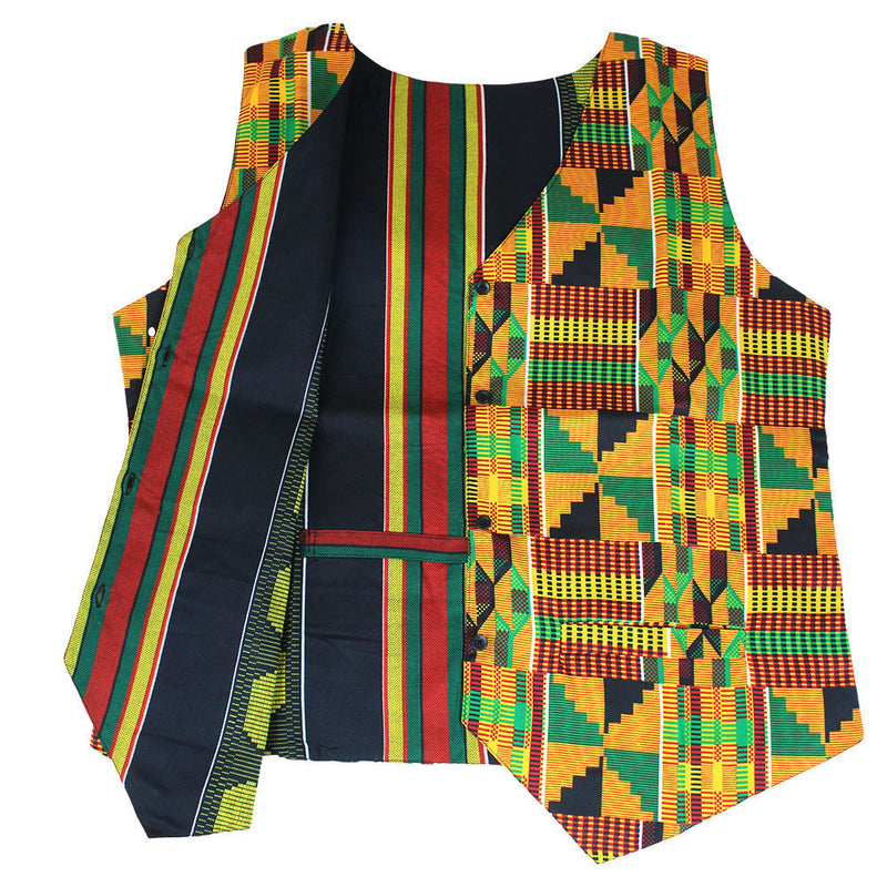 Reversible Kente Print Vest