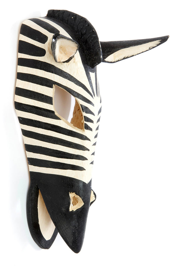 Kenyan Hand Painted Jacaranda Zebra Mask