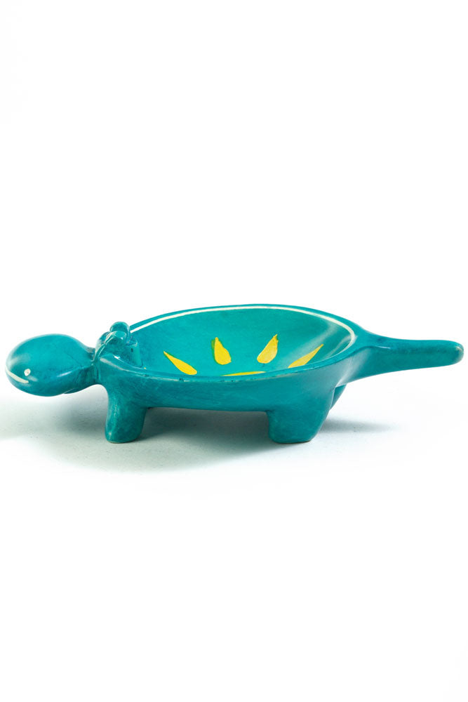 Aqua Sunshine Soapstone Hippo Dish