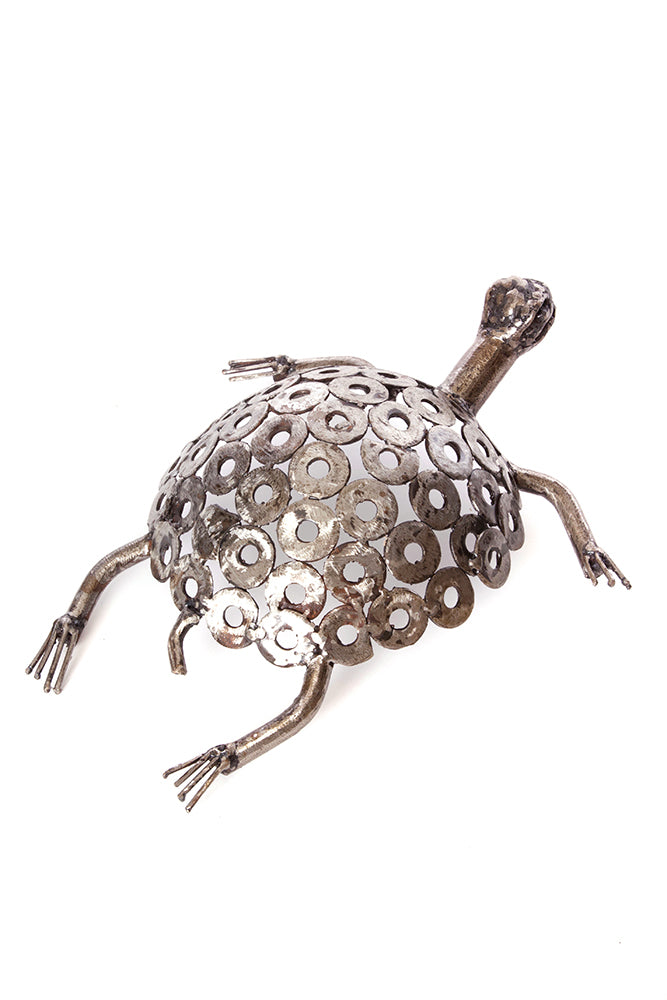 Small Recycled Metal Tortoise Sculpture