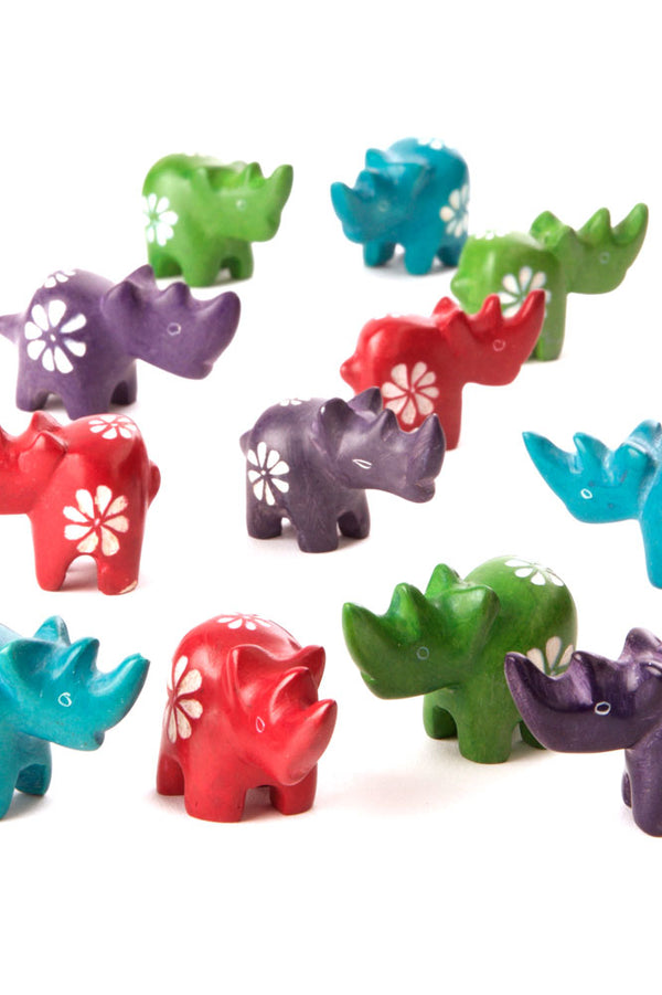 Rainbows & Flowers Dozen Miniature Rhinos