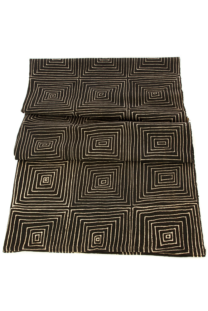 Black Segou Squares Organic Cotton Mudcloth Throw