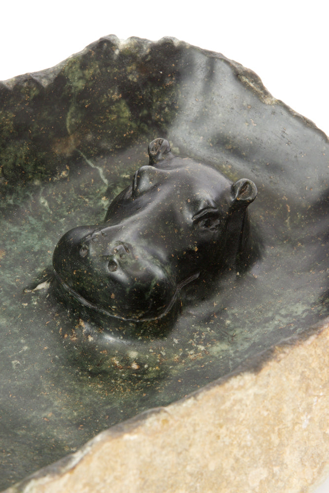 Zimbabwean Serpentine Single Hippo Dish