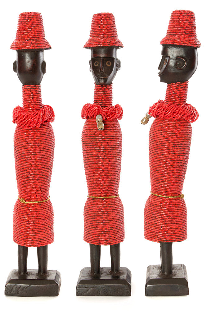 24" Beaded Namji Dolls with Necklaces and Hats