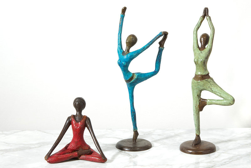 Burkina Bronze Yoga Tree Pose Sculpture