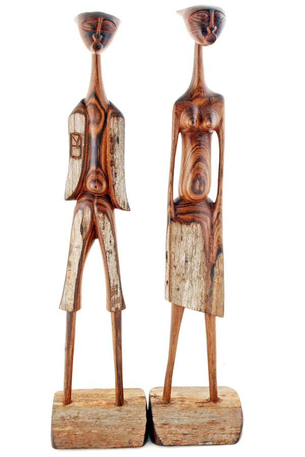 Village Folk Sandalwood Sculptures