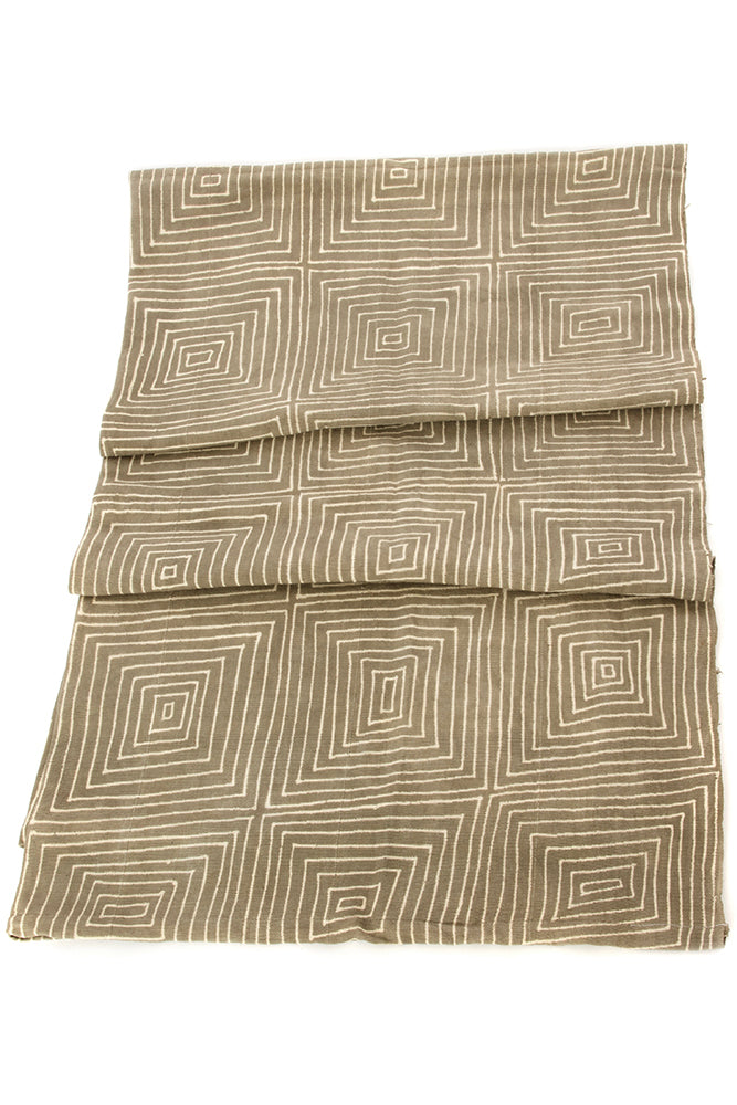 Grey Segou Squares Organic Cotton Mudcloth Throw