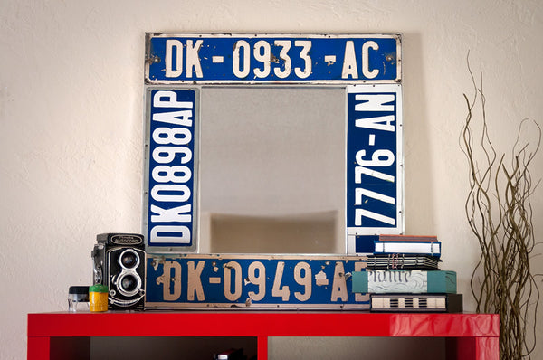 Senegalese Recycled License Plate Mirror