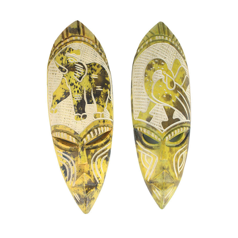 Small Ghana Fang Mask - Symbol Yellow