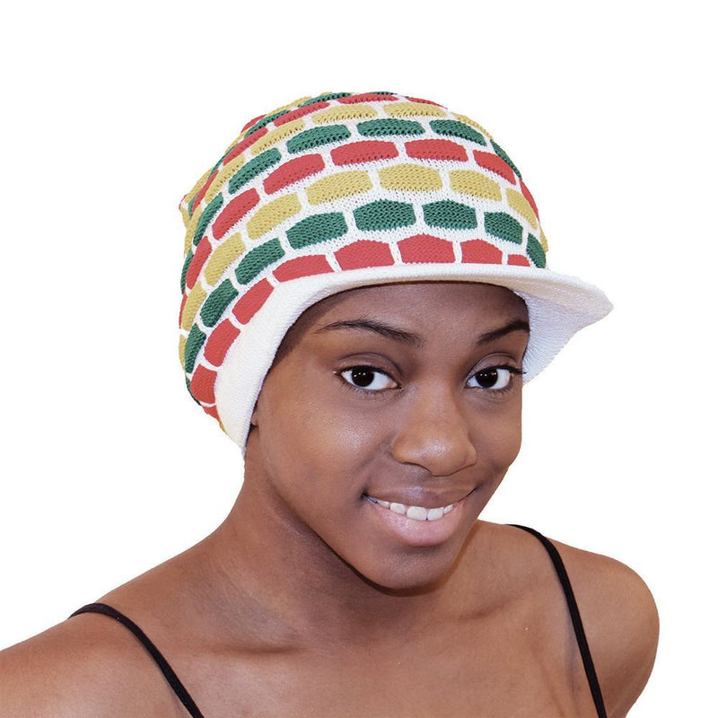 White Rasta Visor Cap