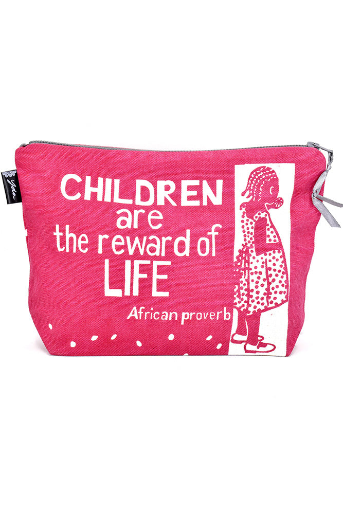 Pink Children are the Reward African Proverb Purse