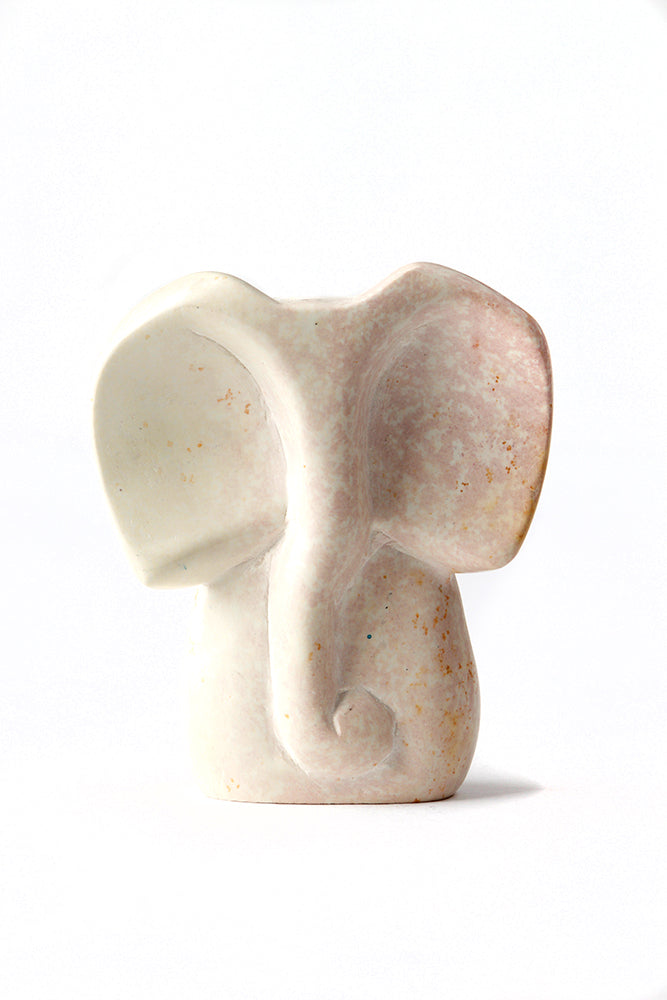 Set of Six - Natural Soapstone Mini Elephant Busts