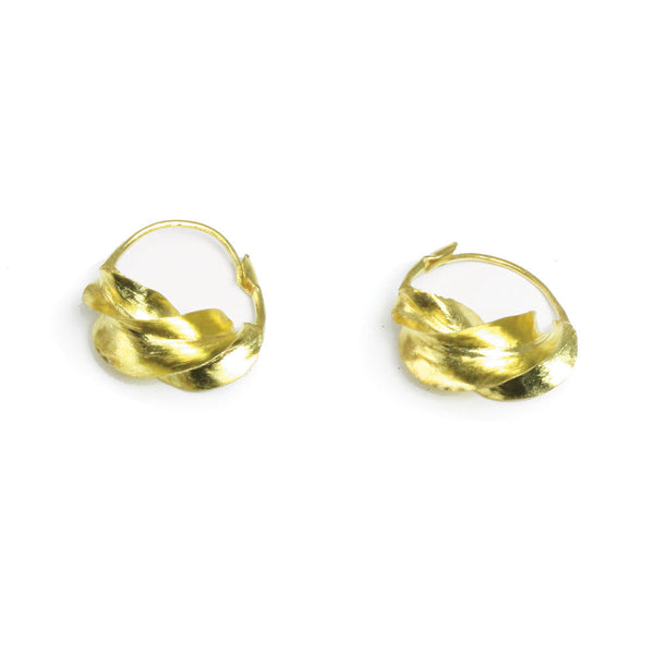 Small Fula Gold Twist Earrings - ¾"