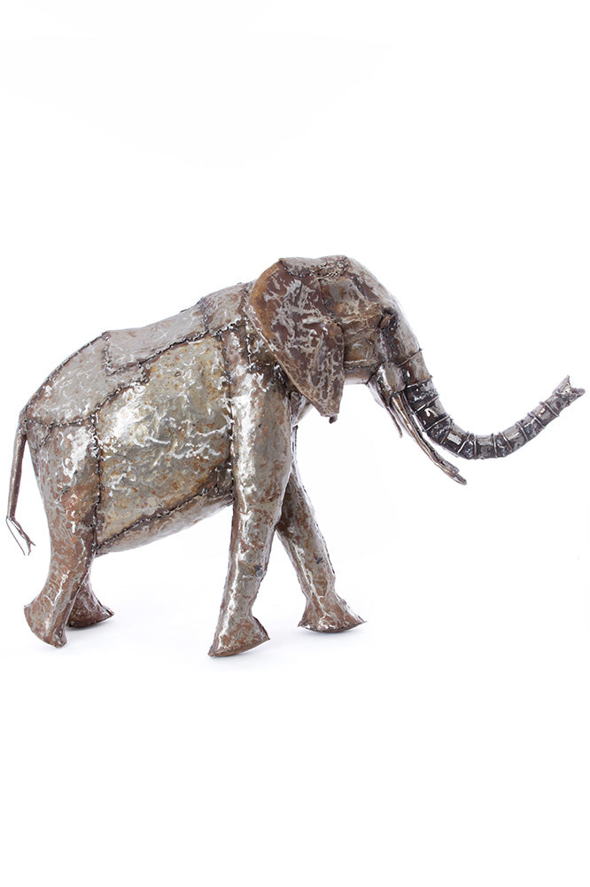 Kenyan Recycled Metal Elephant Sculpture