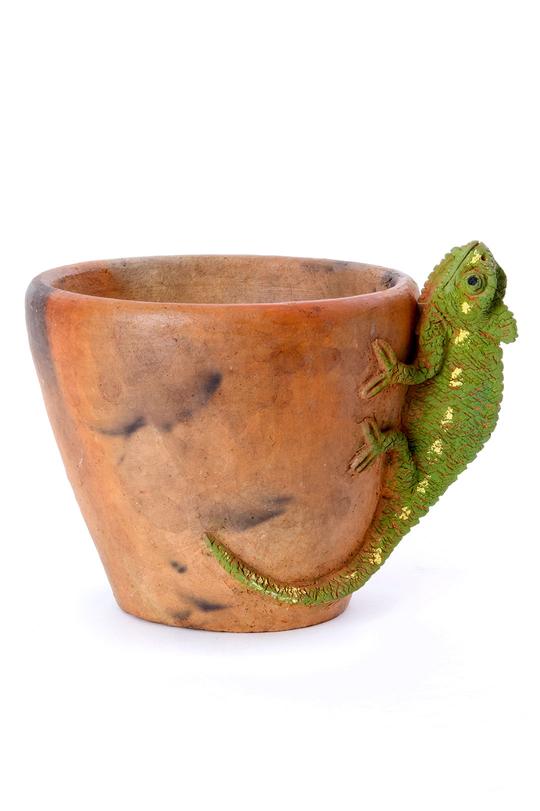 Kenyan Chameleon Ceramic Vessel