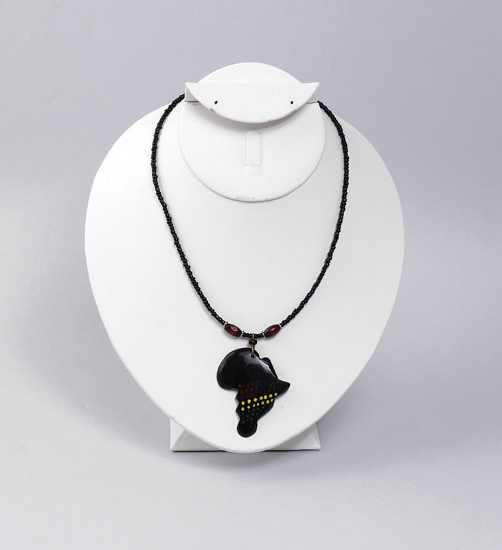 Bone African Rasta Pendant Necklace