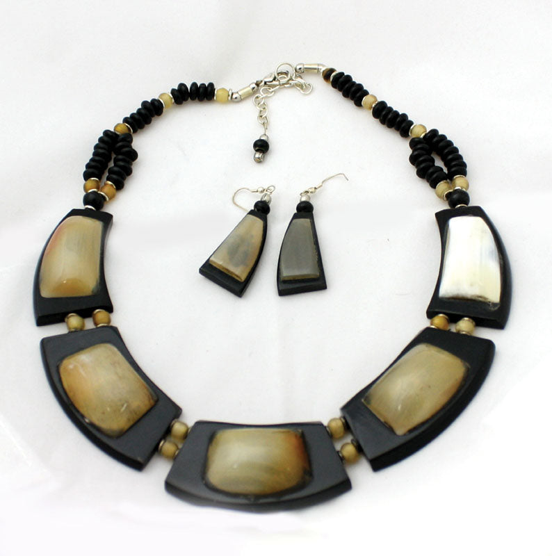 Bronze Quartz Beaded Necklace Set