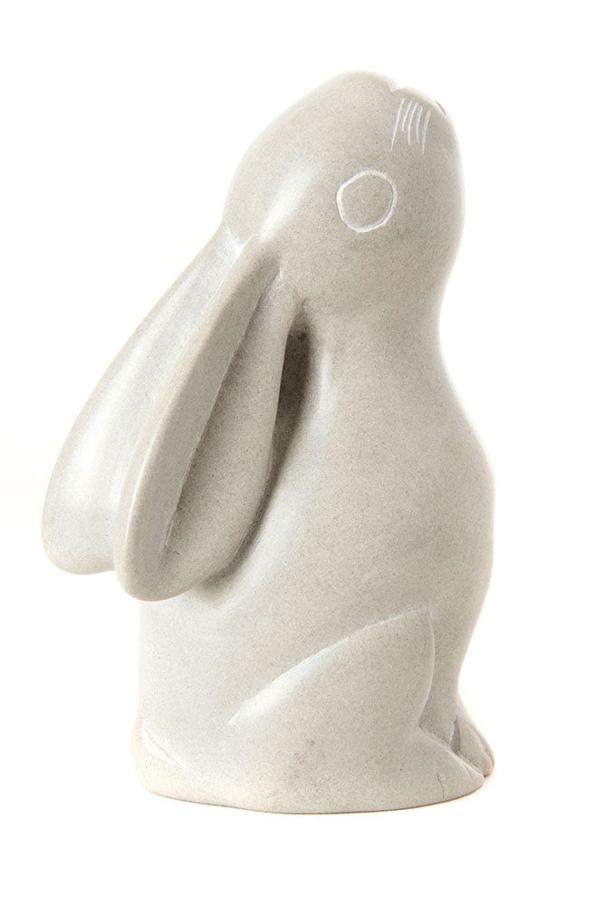 Dove Grey Soapstone Singing Rabbit