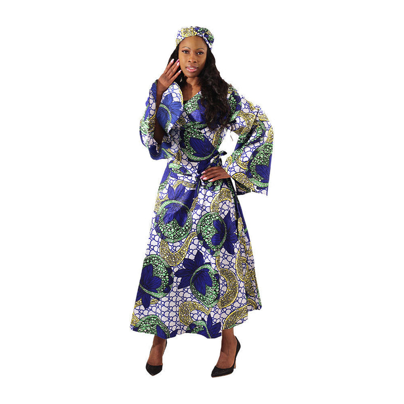 Stylish wrap Dress Circle Print