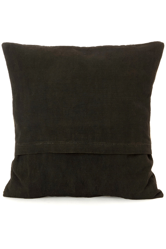 Black Segou Squares Organic Cotton Pillow with Optional Insert