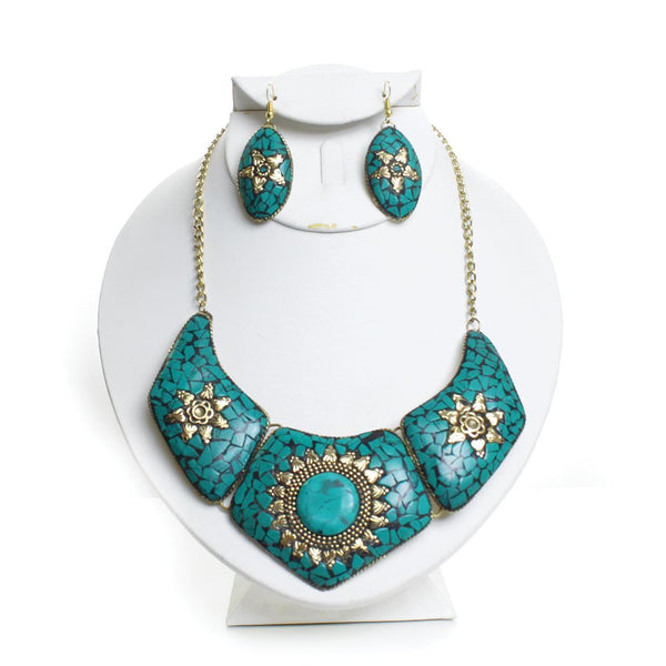 Queen Nefertiti Turquoise Necklace Set