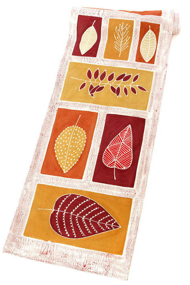 Zambian Hand Painted Lusandwa Leaves Table Runner