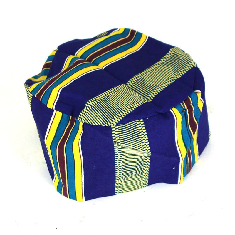 Blue Kente Kufi Hat Style