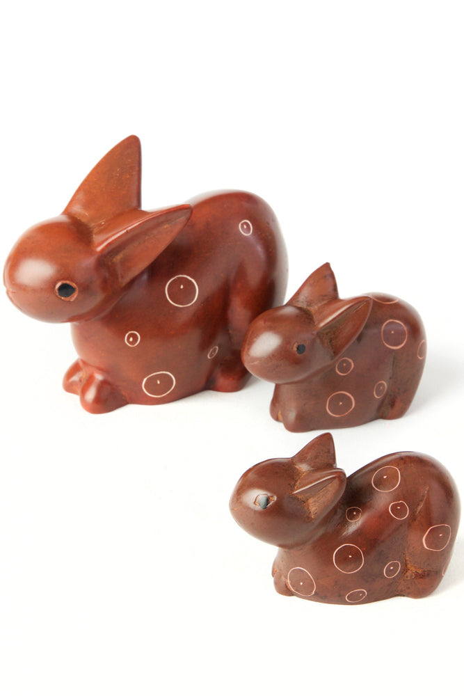 Brown Soapstone Mamma Bunny Rabbit