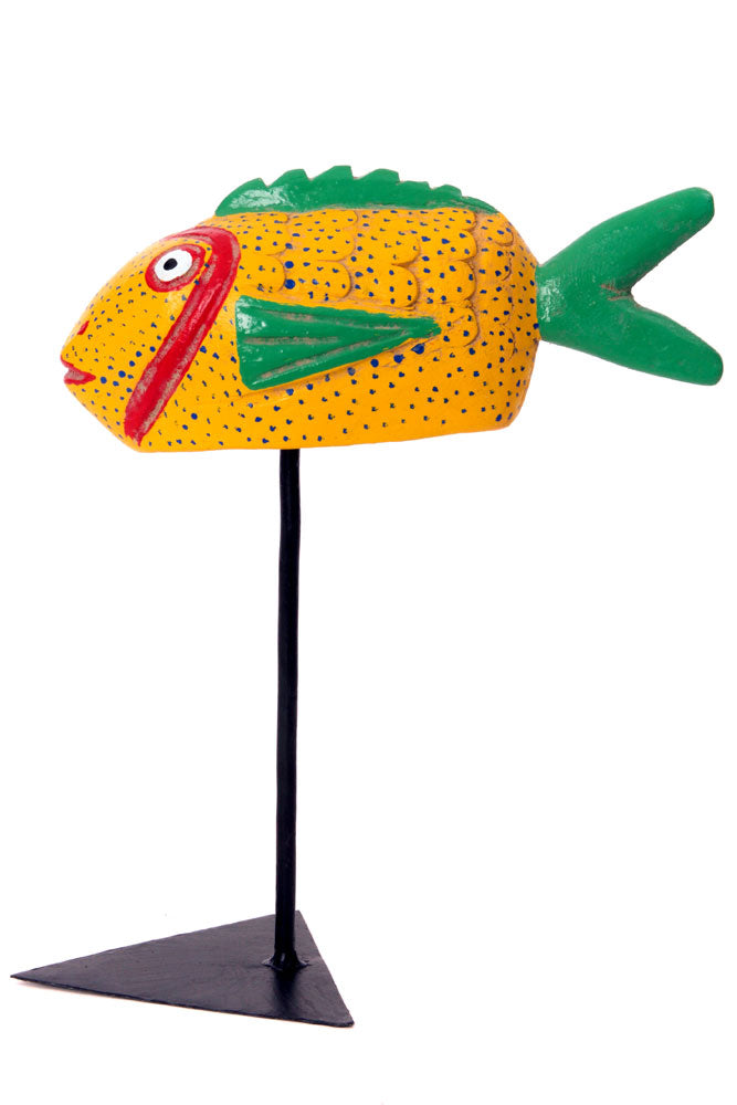 Small Yellow Bozo Fish Mask from Mali