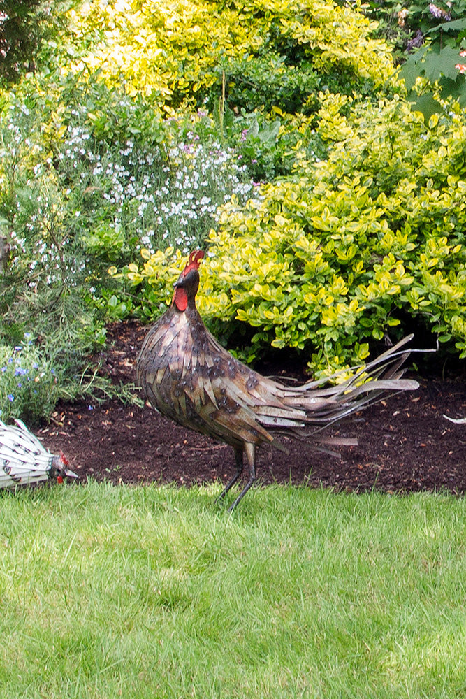 Kenyan Recycled Metal Rooster Sculpture