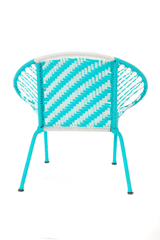 Aqua & White Petite Peekaboo Chair