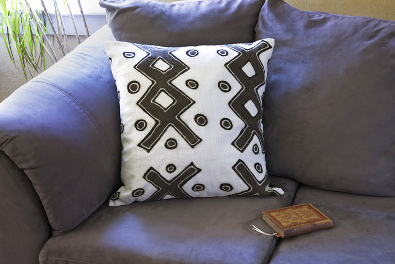 Malian Ladder Print Decorative Pillow with Optional Insert