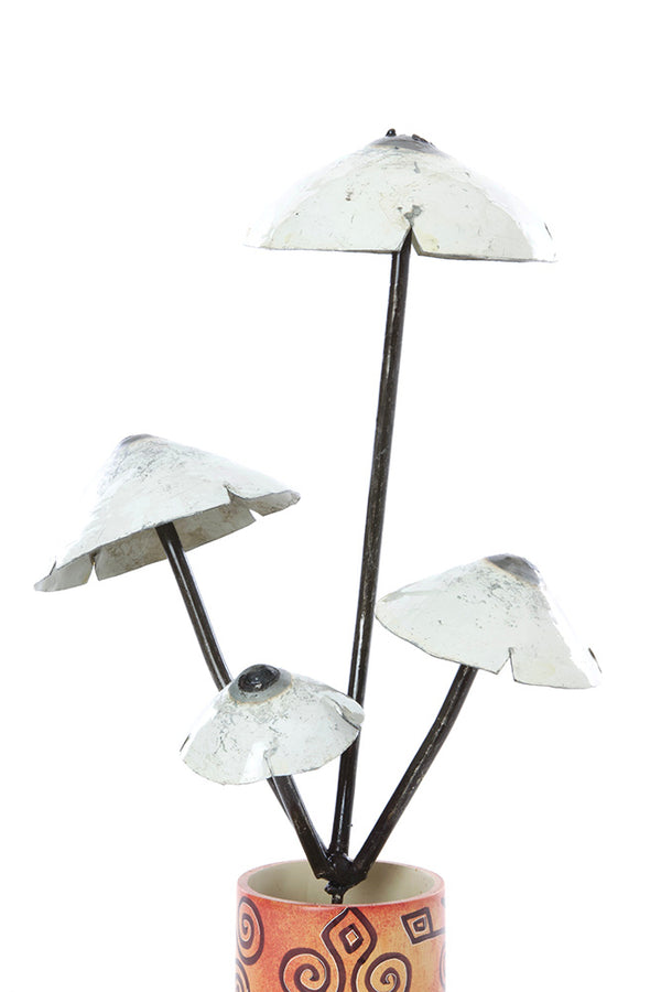 Recycled Metal Mushroom Garden Stake