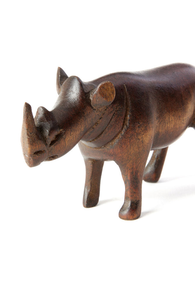 Kenyan Jacaranda Wooden Rhino Sculpture