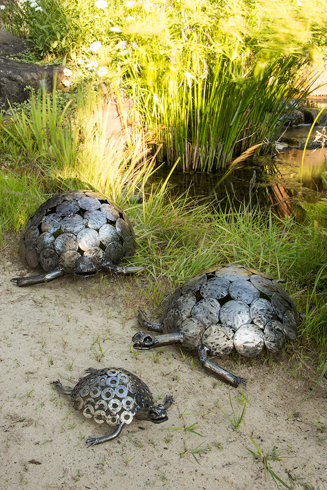 Large Recycled Metal Tortoise Sculpture