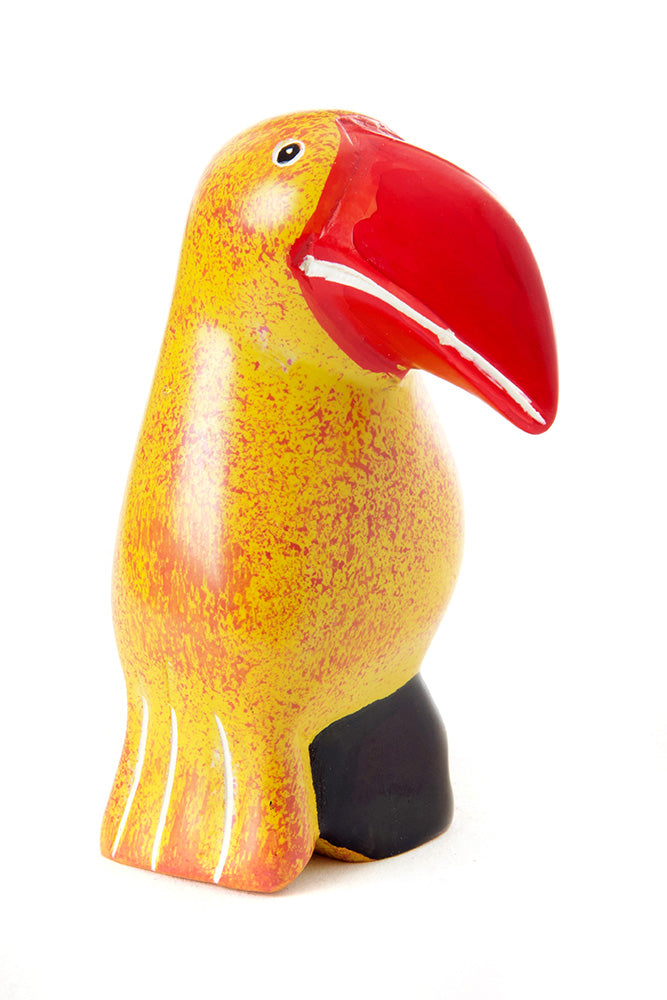 Small Soapstone Tropical Toucan in Orange & Red