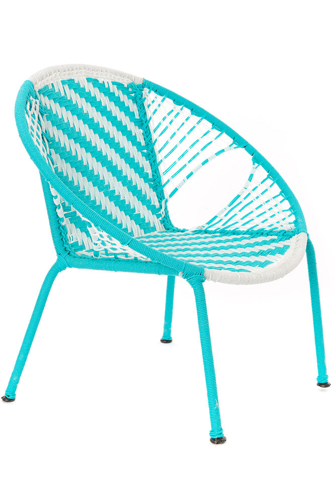 Aqua & White Petite Peekaboo Chair