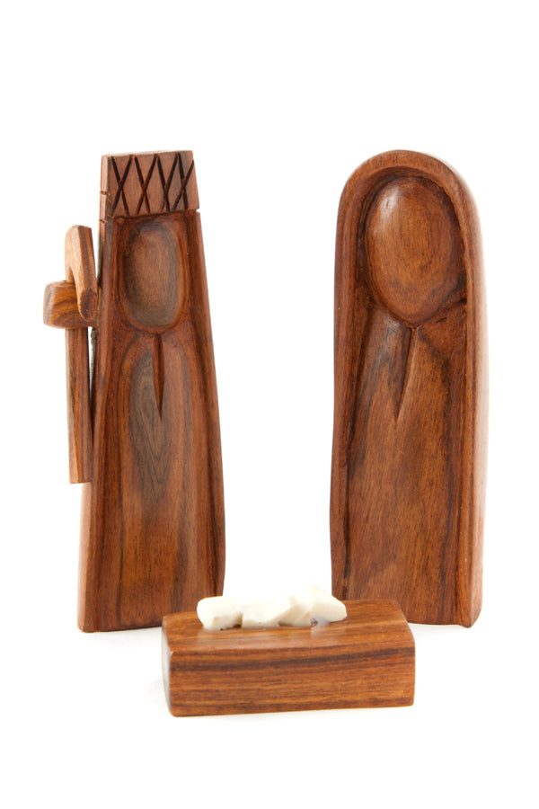 Small Three-Piece Mozambican Sandalwood Nativity