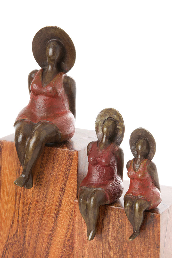 Seaside Diva Burkina Bronze Sculptures in Two Sizes